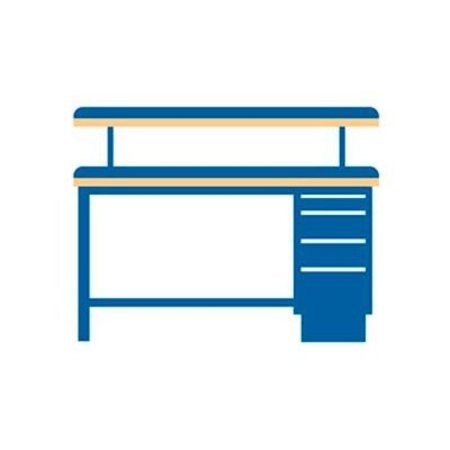 LISTA INTERNATIONAL 60x30x47.25 Cabinet & Leg workstation w/4 drawers, adj. riser shelf/static dis. top TB3201-SDB6030
